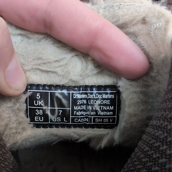 Dr. Martens Leonore Fur-Lined Chelsea Boots Brown Leather – Women’s 7 - Picture 5 of 9